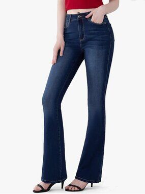 NWOT FLYING BANANA Women's Totally Shaping Curvy Stretchy Bootcut Flare Denim